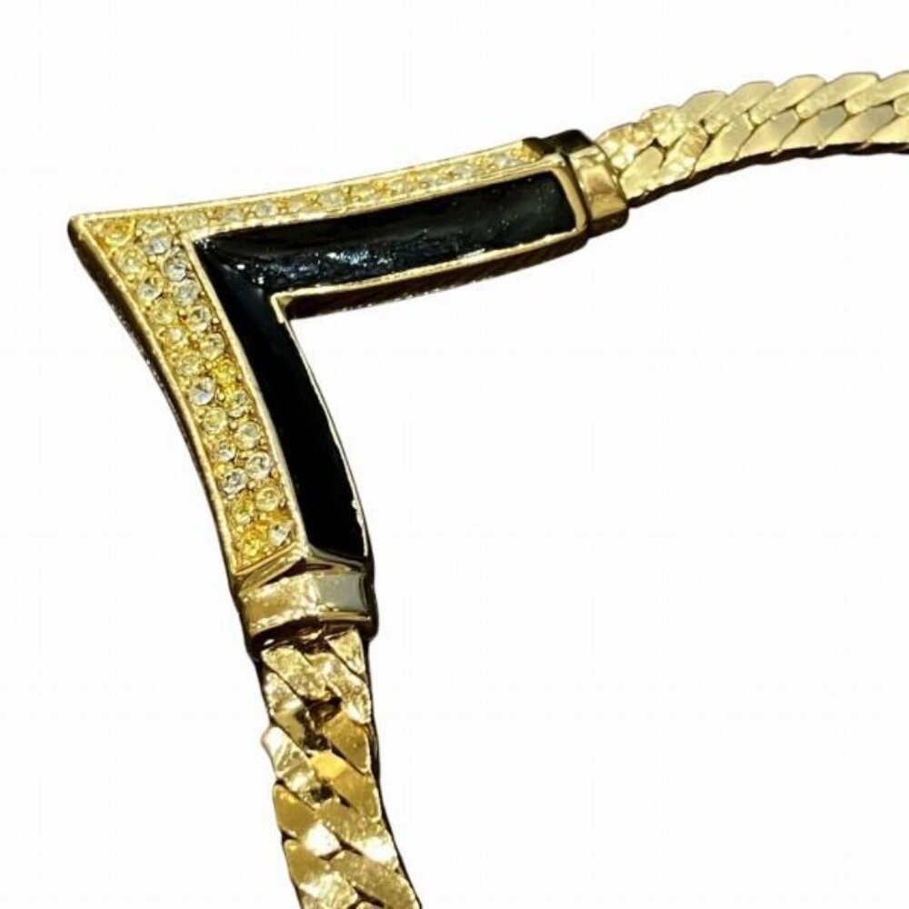 Dior Vintage V-shaped Rhinestone Necklace - Picture 6 of 9